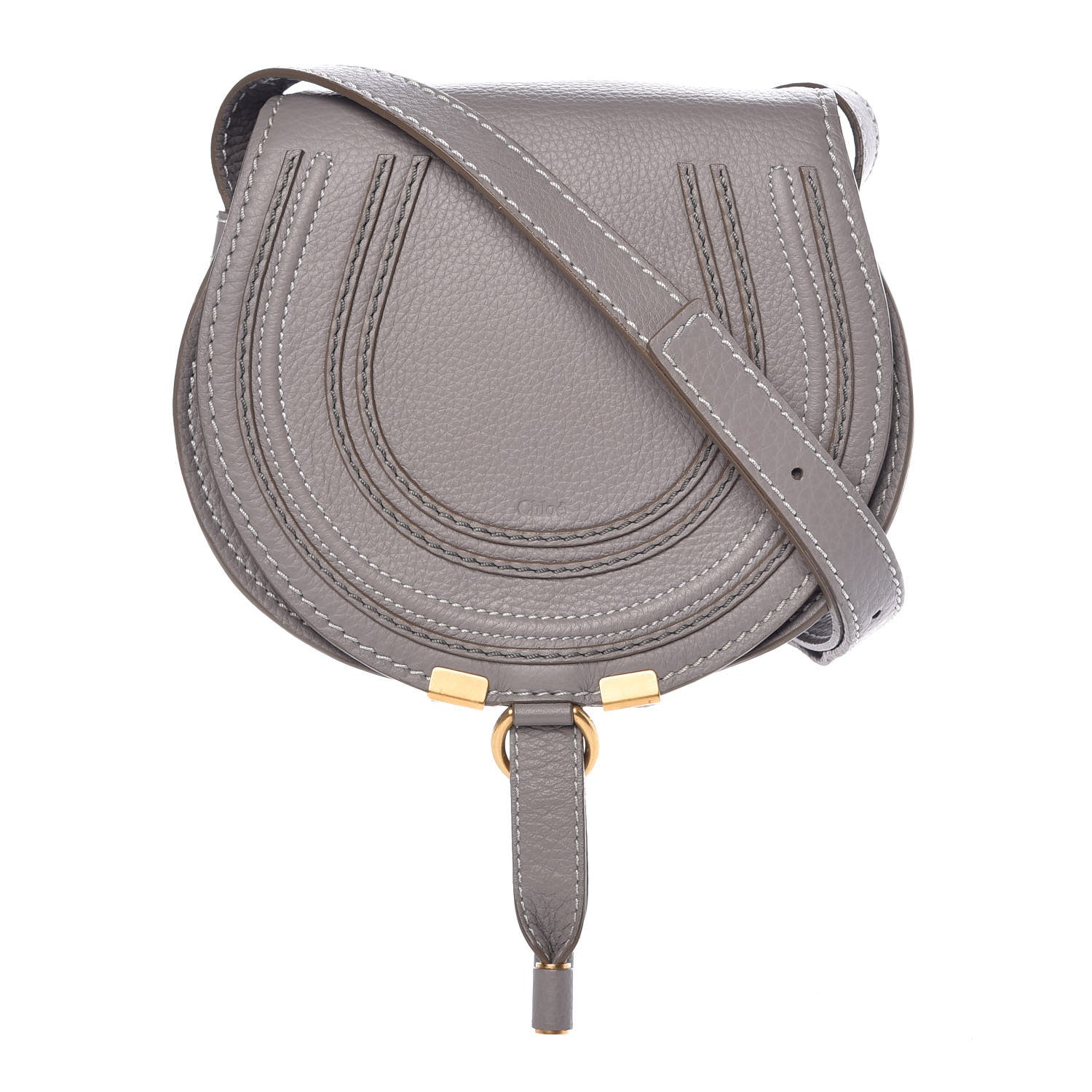 Chloe Calfskin Mini Marcie Round Crossbody Bag Cashmere Grey 1 of 11