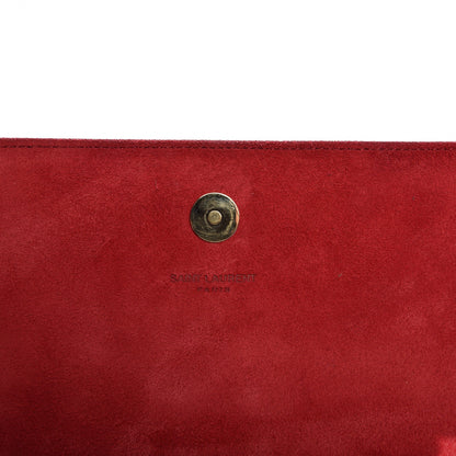 Saint Laurent Patent Grain de Poudre Classic Monogram Clutch Red 6 of 7