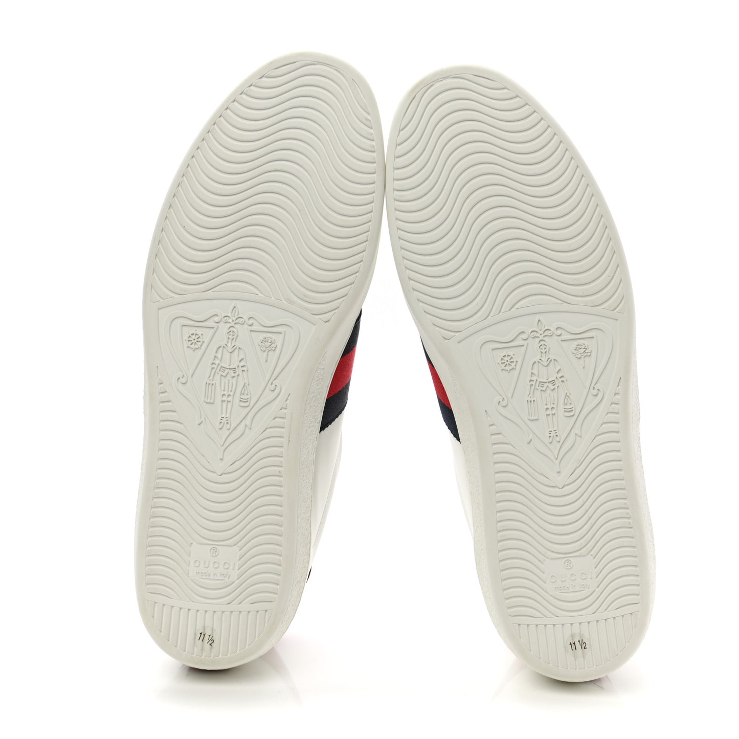 Calfskin Miro Soft Web Embroidered Mens Ace Sneakers 11.5 White Green