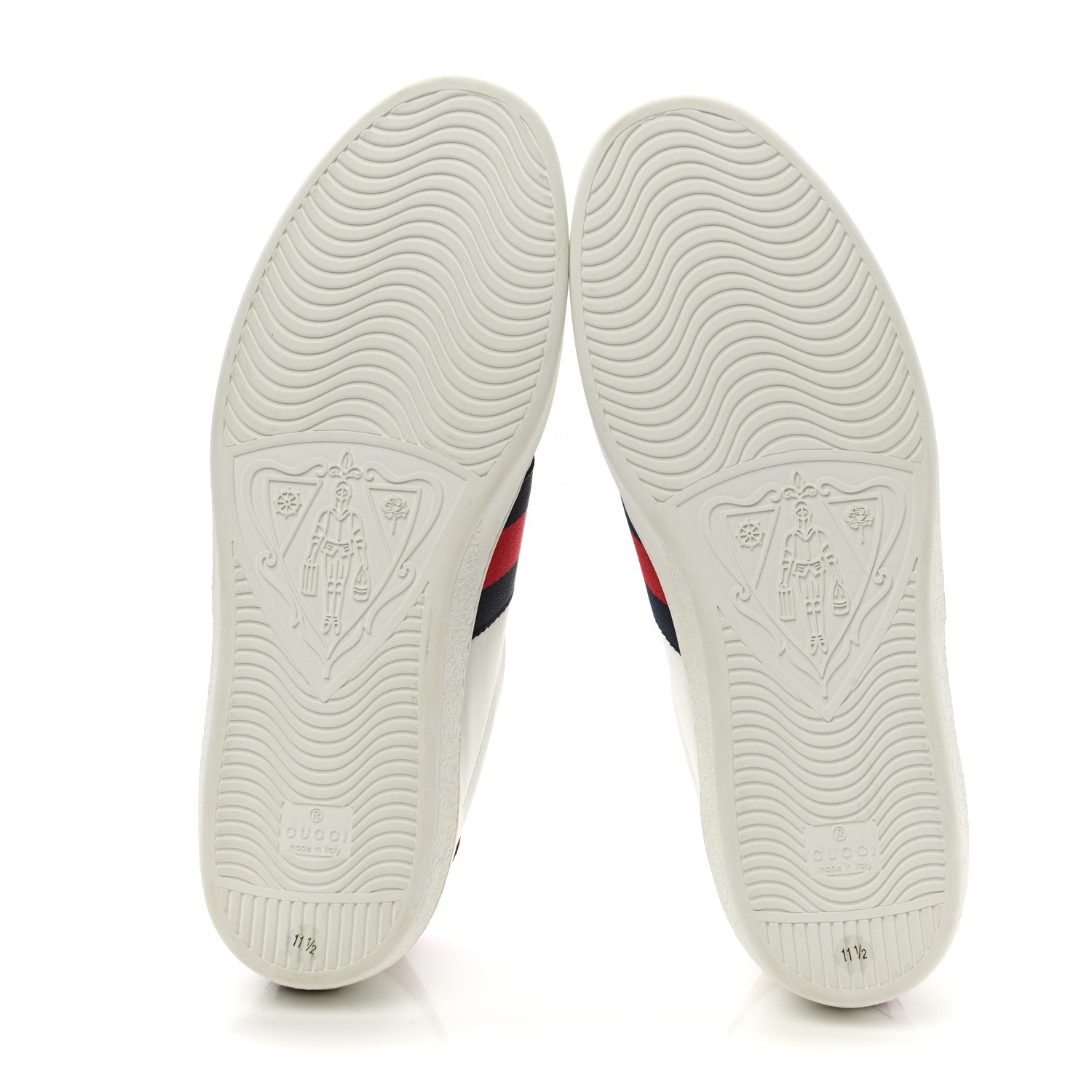 Gucci Calfskin Miro Soft Web Embroidered Mens Ace Sneakers 11.5 White Green 5 of 9