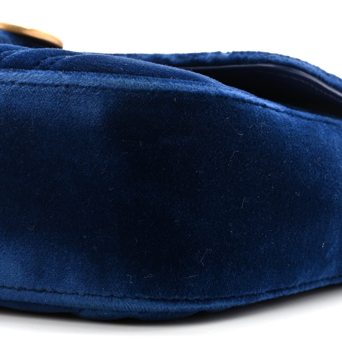 Velvet Matelasse Mini GG Marmont Shoulder Bag Cobalt Blue