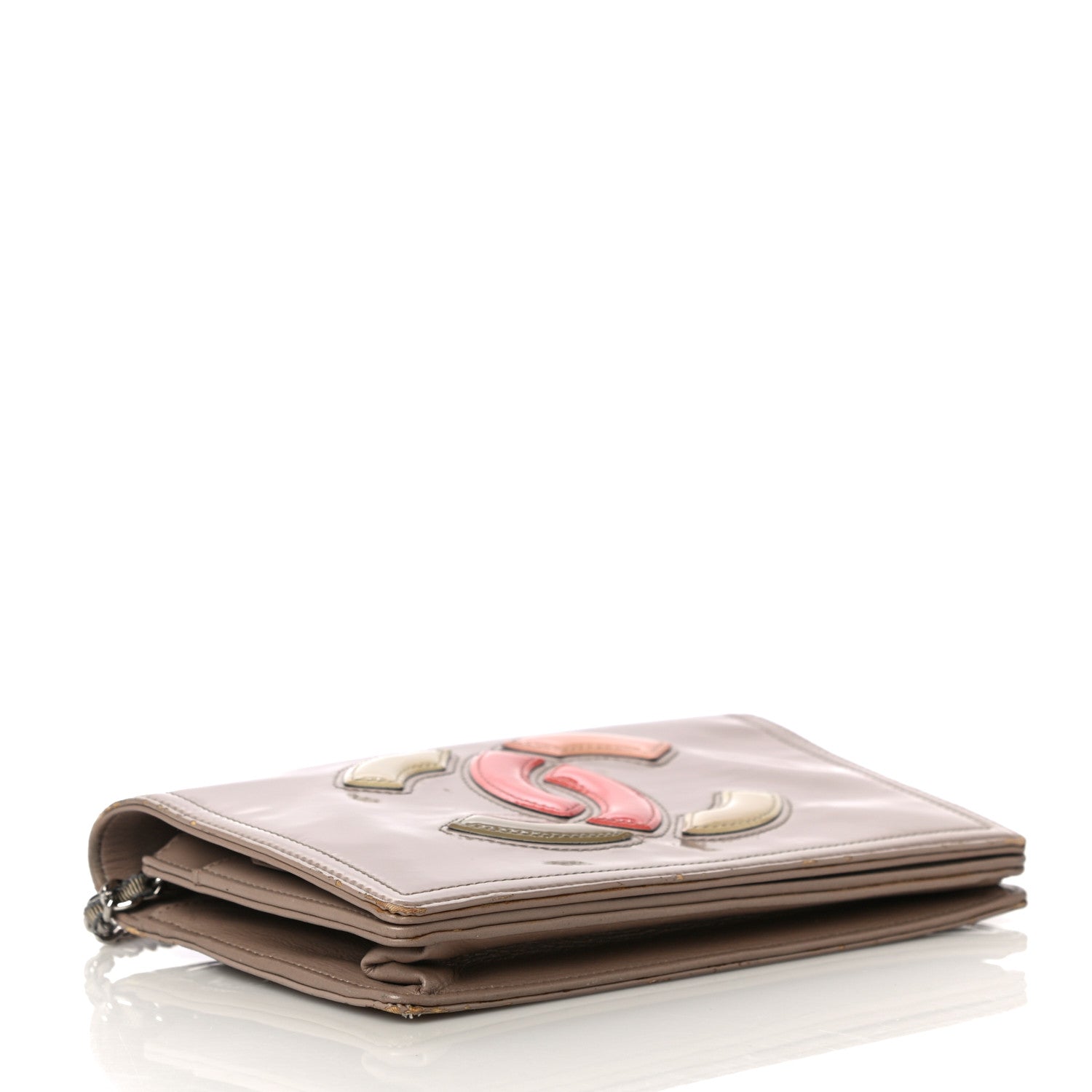 Chanel Vinyl Lipstick Wallet On Chain WOC Beige 4 of 14