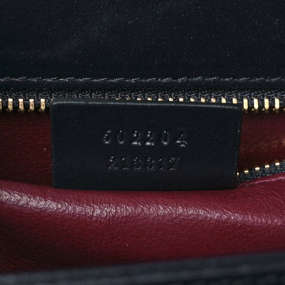 Gucci Vintage Rice Canvas Plutone Calfskin Horsebit 1955 Shoulder Bag Beige Black 7 of 11