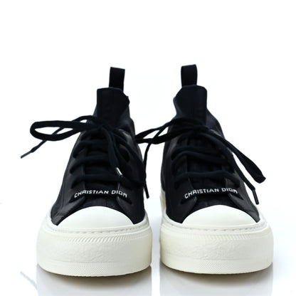 Christian Dior Technical Canvas Mesh Calfskin Womens Oblique Walk'n Dior High Top Sneakers 35 Deep Blue 2 of 6