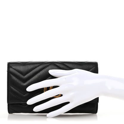Gucci Calfskin Matelasse GG Marmont Continental Wallet Black 2 of 10