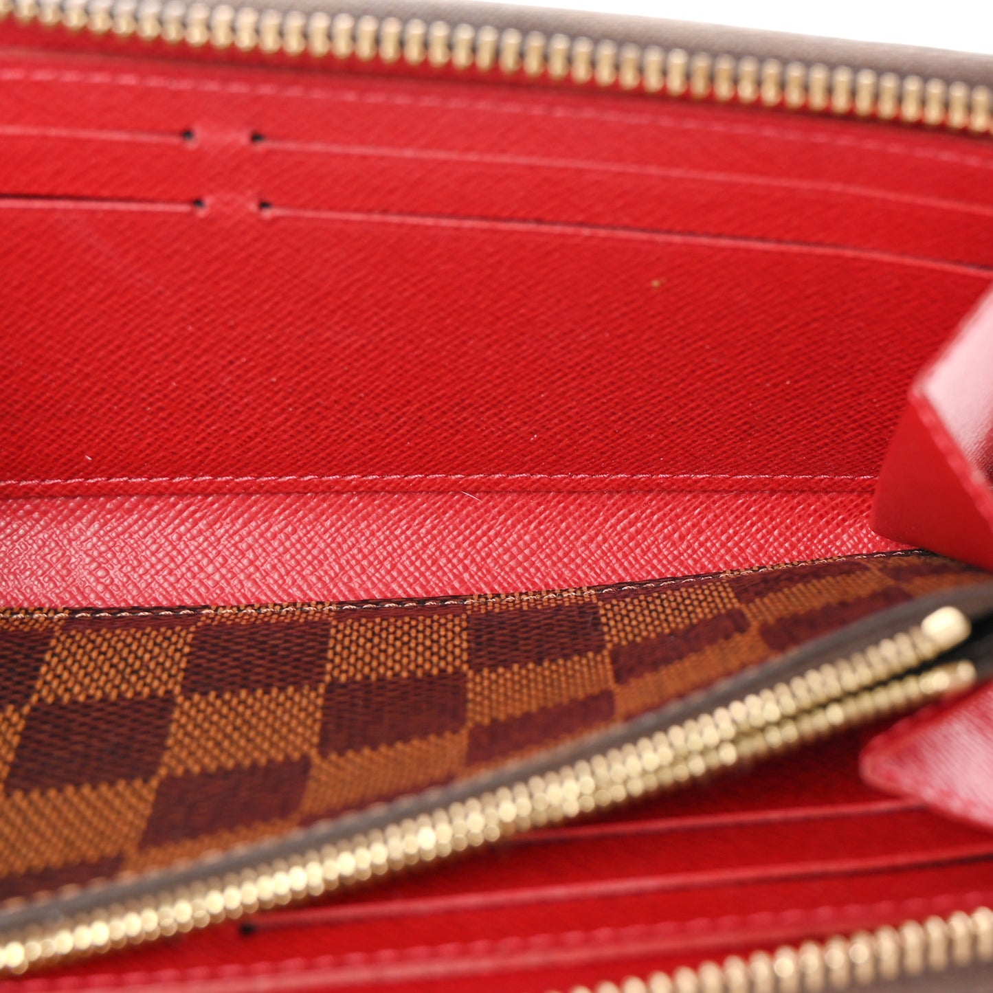 Damier Ebene Clemence Wallet Cherry