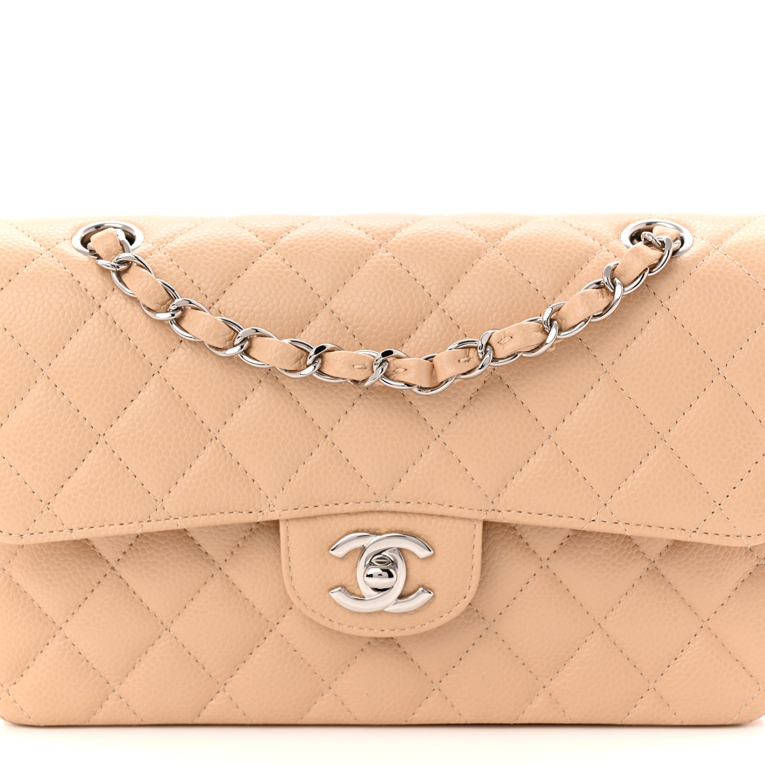 Chanel Caviar Quilted Small Double Flap Beige 8 of 11