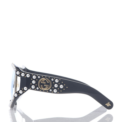 Gucci Acetate Pearl Rectangular Frame Sunglasses GG0234S Black 3 of 6