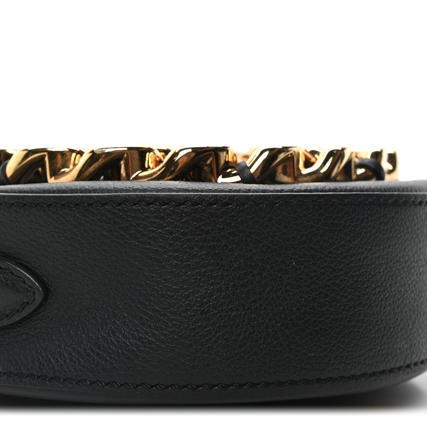 Versace Calfskin Mini La Medusa Chain Round Crossbody Bag Black 9 of 10