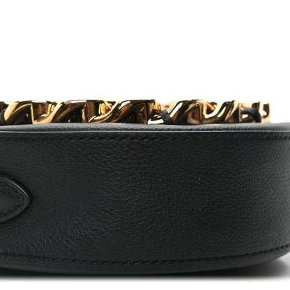 Versace Calfskin Mini La Medusa Chain Round Crossbody Bag Black 9 of 10