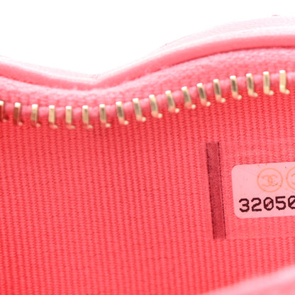Chanel Lambskin Quilted CC In Love Heart Waist Belt Bag With Chain Pink 7 of 9