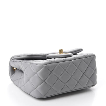 Chanel Lambskin Quilted Mini Pearl Crush Flap Light Grey 4 of 11