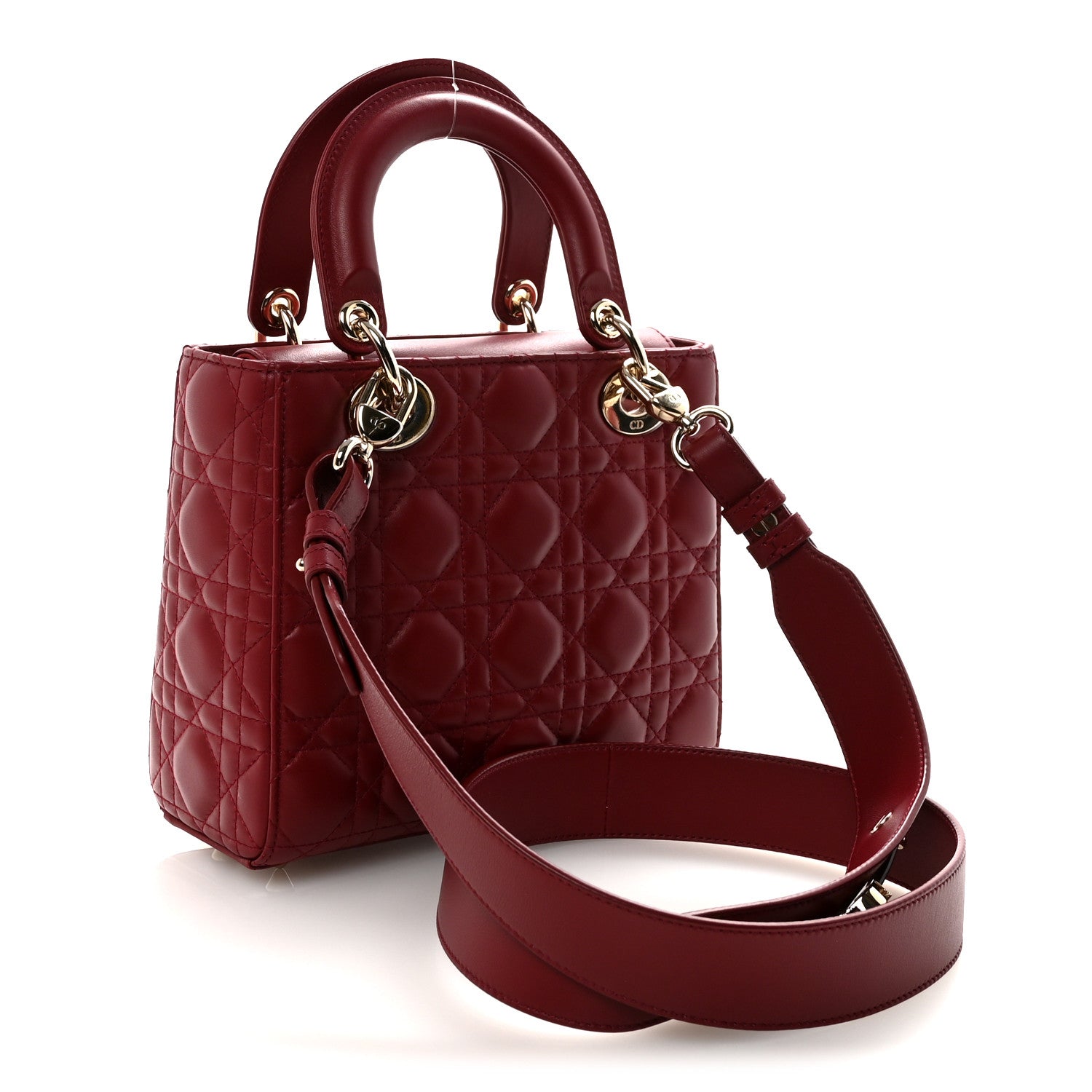 Christian Dior Lambskin Cannage Small My ABCDior Lady Dior Red 3 of 9