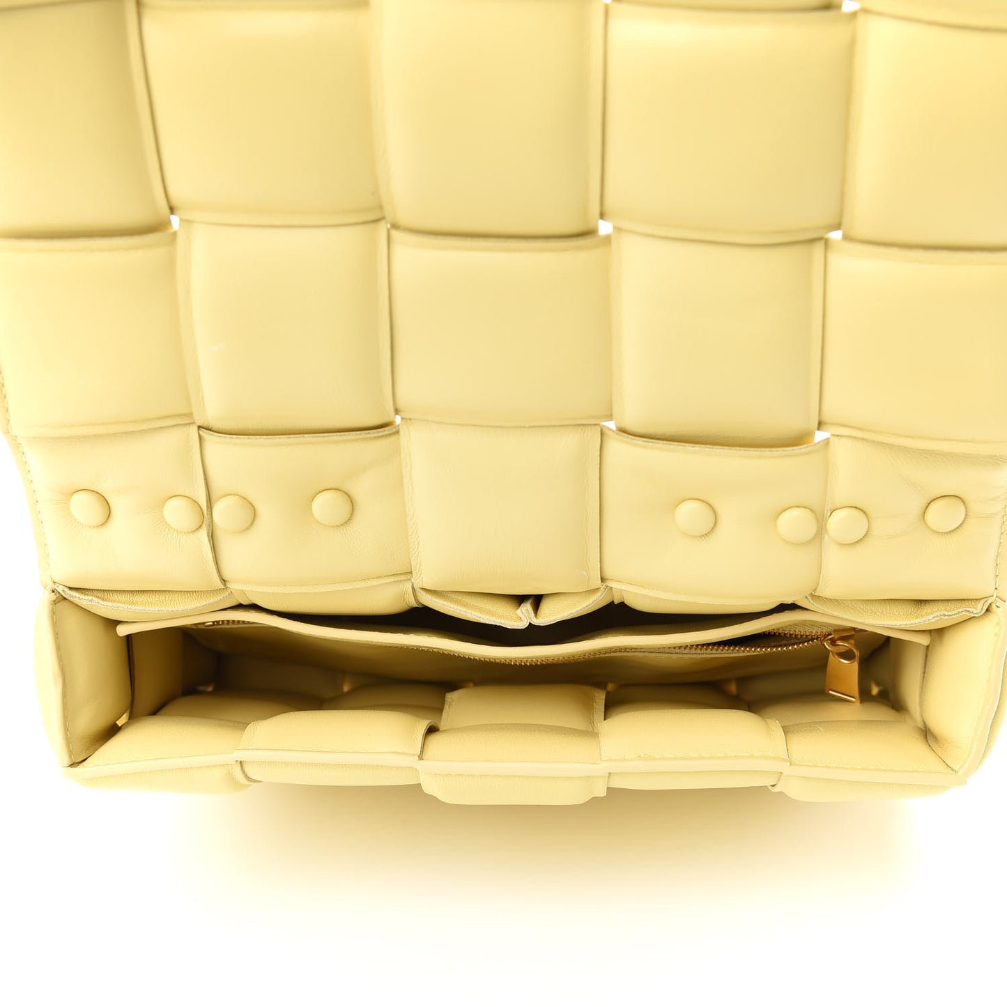 Lambskin Maxi Intreccio Padded Chain Cassette Crossbody Bag Butter