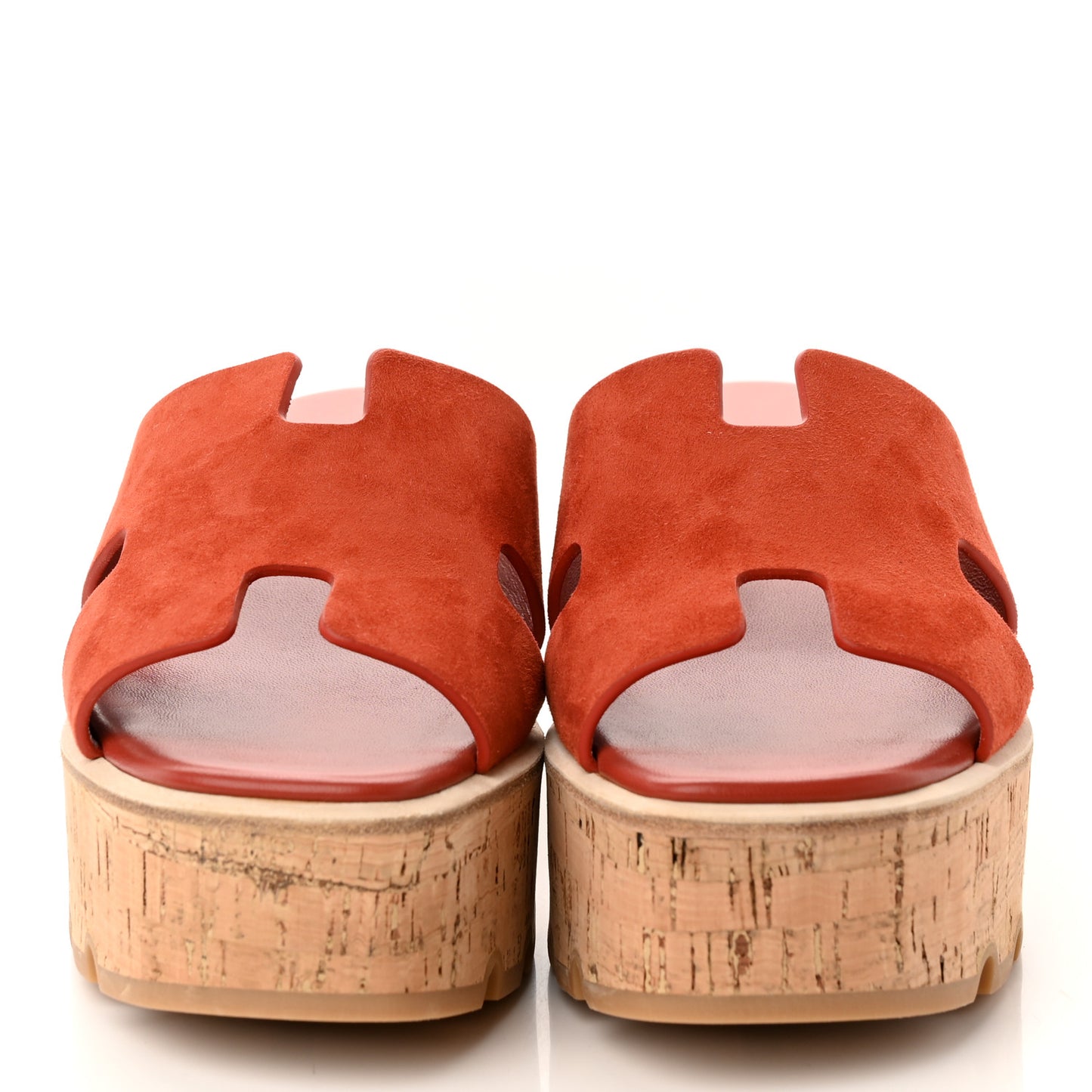 Suede Goatskin Cork Eze 30 Sandals 39 Orange Brulee