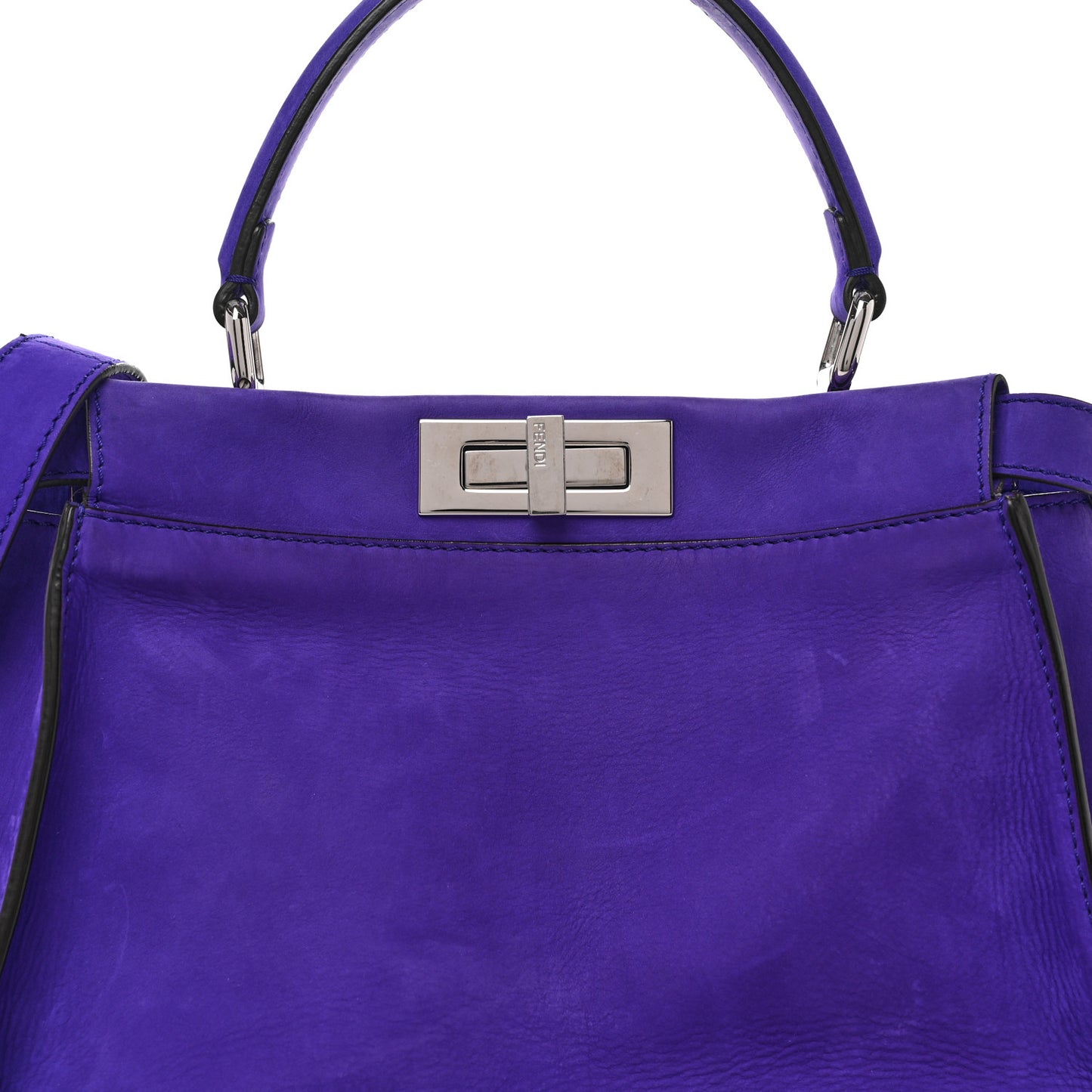 Suede Medium Peekaboo Iconic Satchel Purple