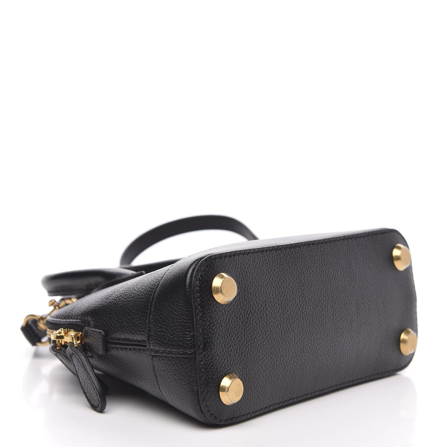 Grained Calfskin XXS Ville Top Handle Bag Black