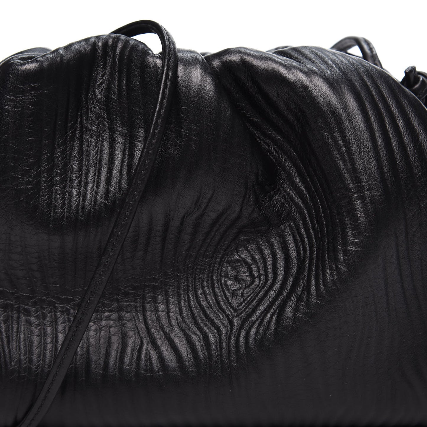 Bark Calfskin Embossed The Mini Pouch Clutch Black