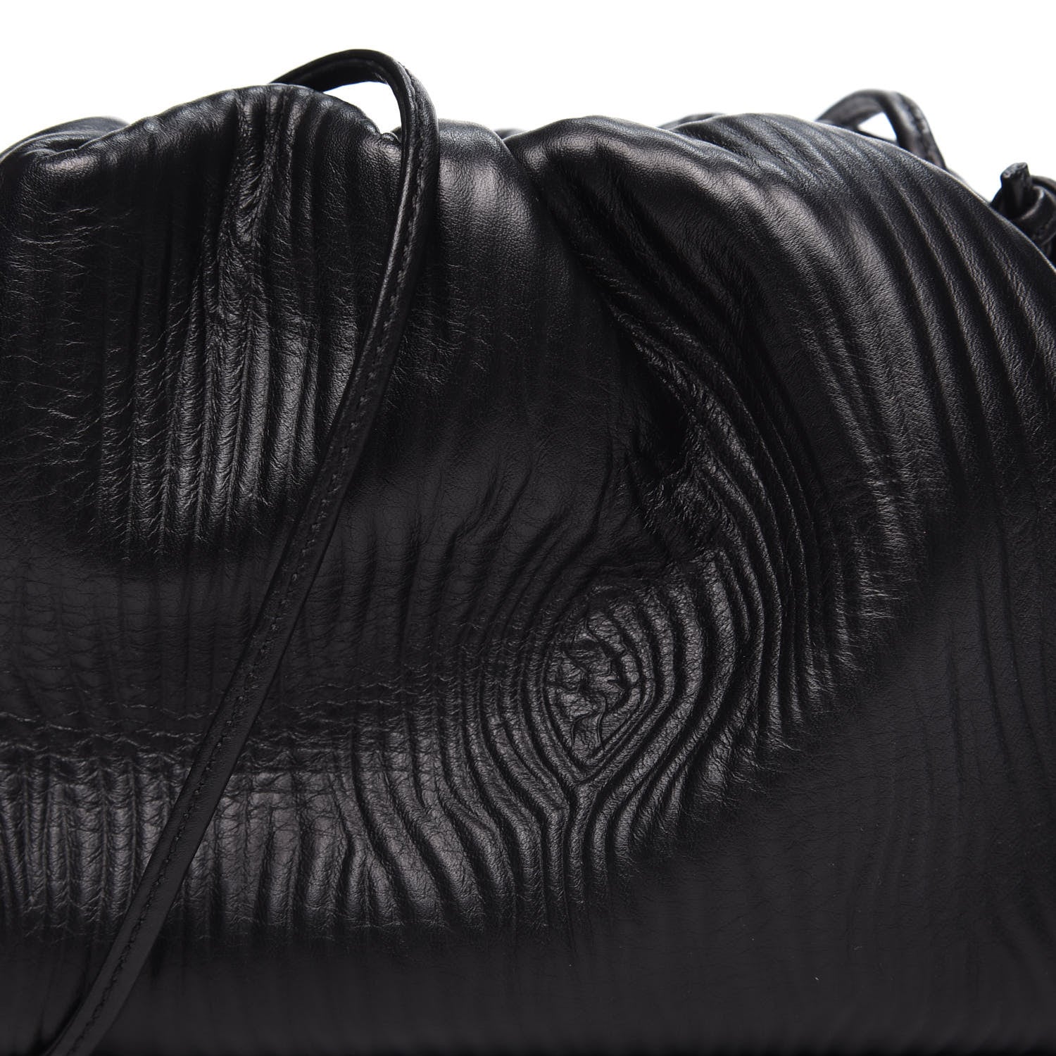 Bottega Veneta Bark Calfskin Embossed The Mini Pouch Clutch Black 9 of 9