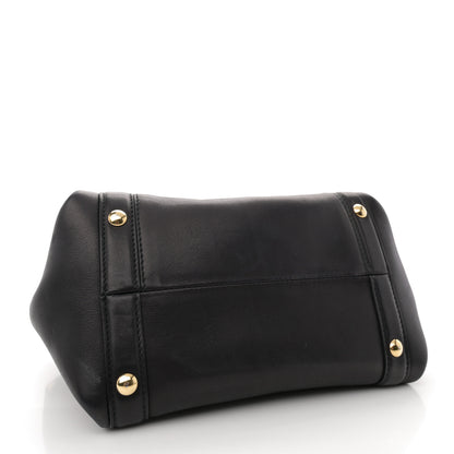Salvatore Ferragamo Lambskin Suzanna Gancini Small Satchel Black 4 of 9