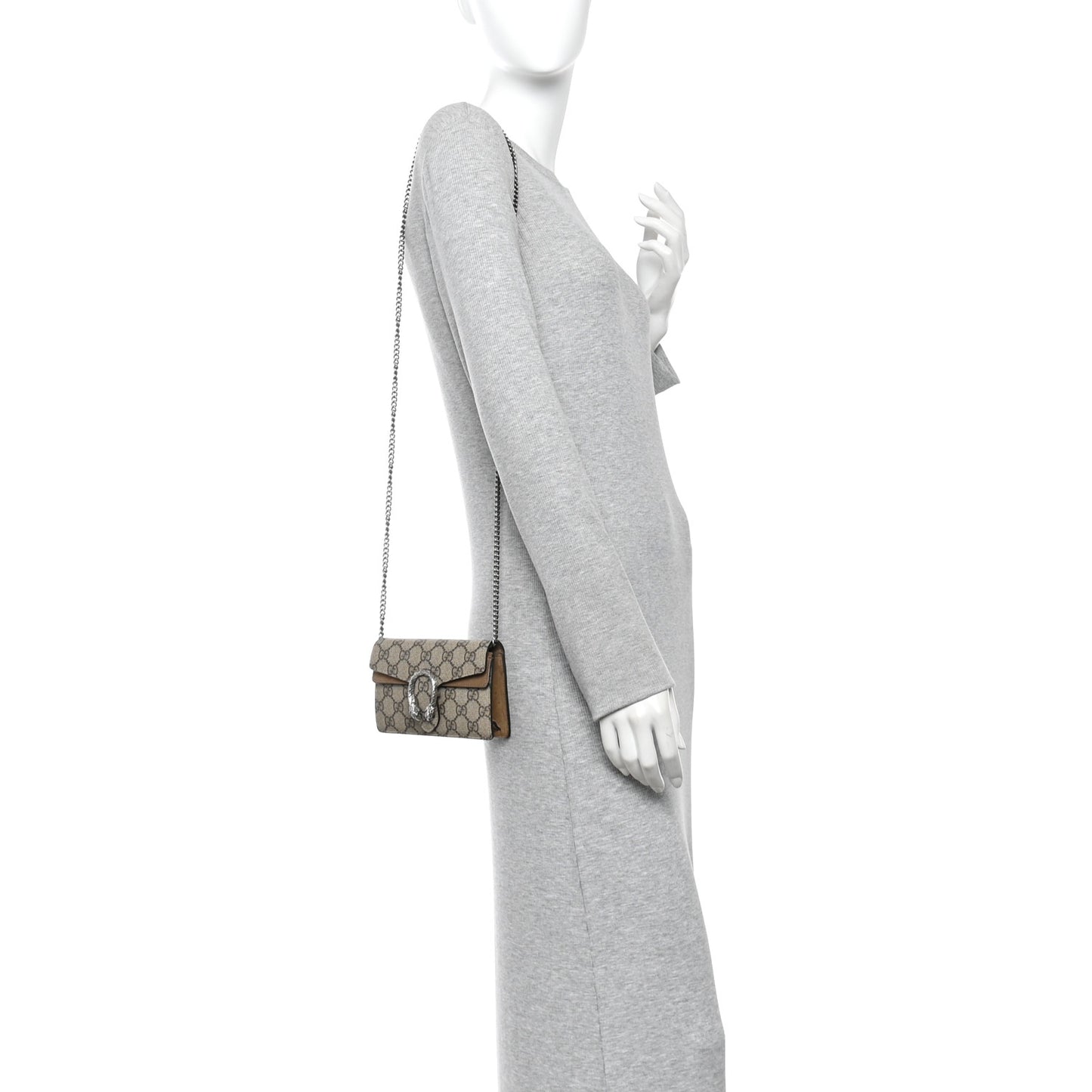 GG Supreme Monogram Super Mini Dionysus Shoulder Bag Taupe