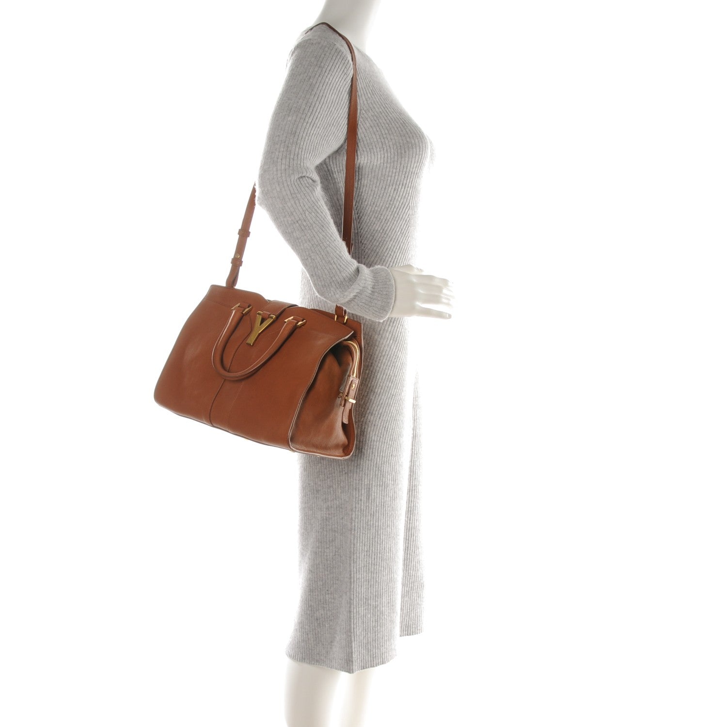 Saint Laurent Sheepskin Small Cabas ChYc Brown 2 of 7
