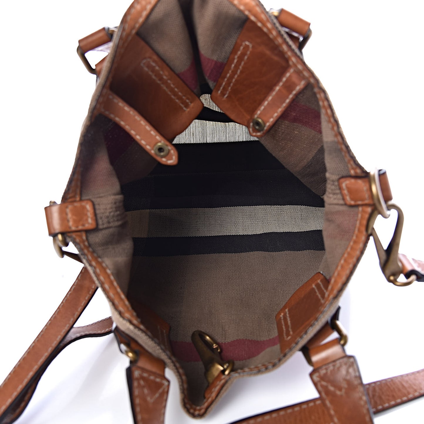 Canvas Mega Check Medium Ashby Hobo Saddle Brown