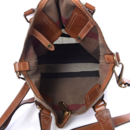 Burberry Canvas Mega Check Medium Ashby Hobo Saddle Brown 6 of 21