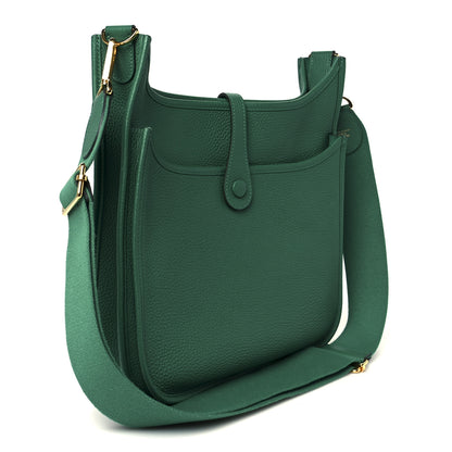 Hermes Taurillon Clemence EVELYNE III PM Malachite 3 of 11