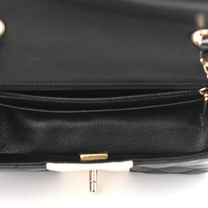 Chanel Lambskin Quilted Mini Rectangular Flap Black White 5 of 13