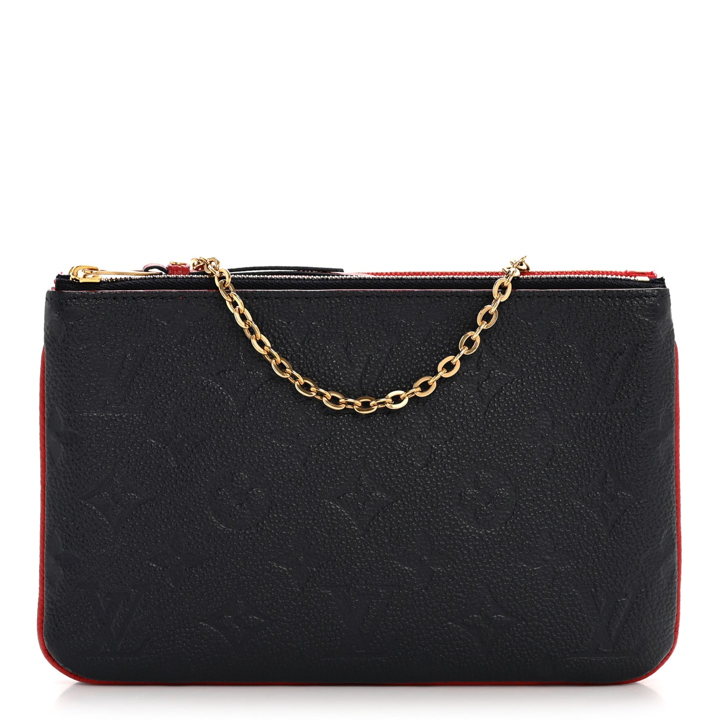 Empreinte Double Zip Pochette Marine Rouge