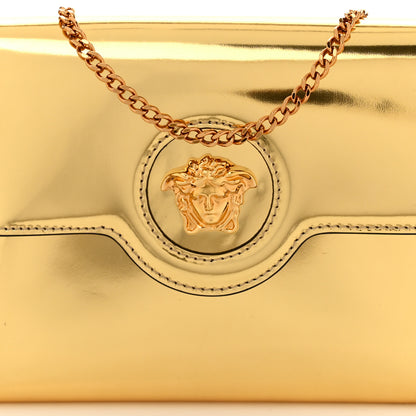 Versace Patent Metallic La Medusa Pouch On Chain Gold 7 of 12
