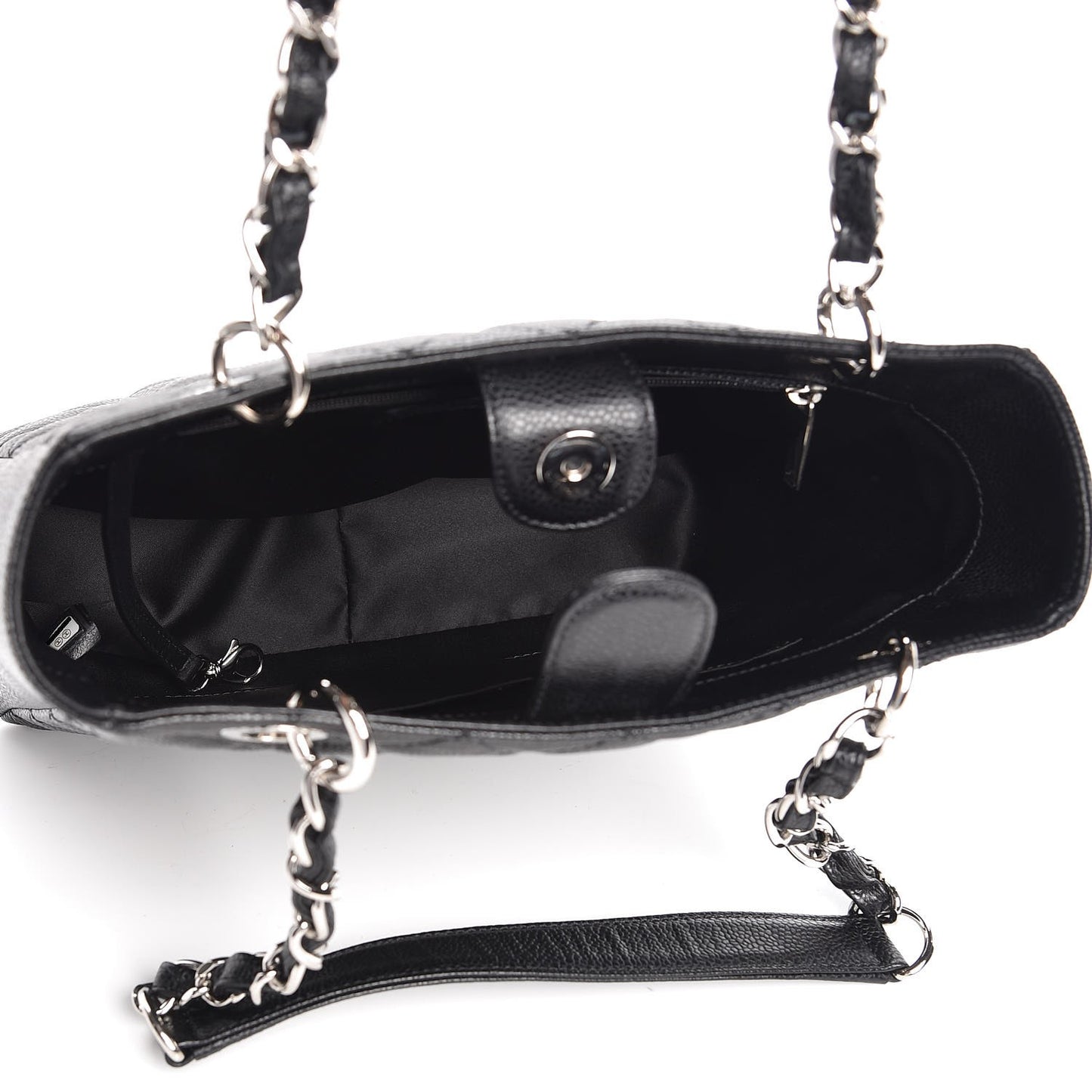 Caviar Quilted Petit Shopping Tote PST Black
