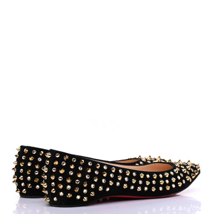 Christian Louboutin Veau Velours Studded Flats 35 Black 4 of 11