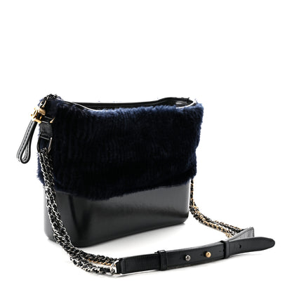Chanel Shearling Medium Gabrielle Hobo Navy 3 of 10