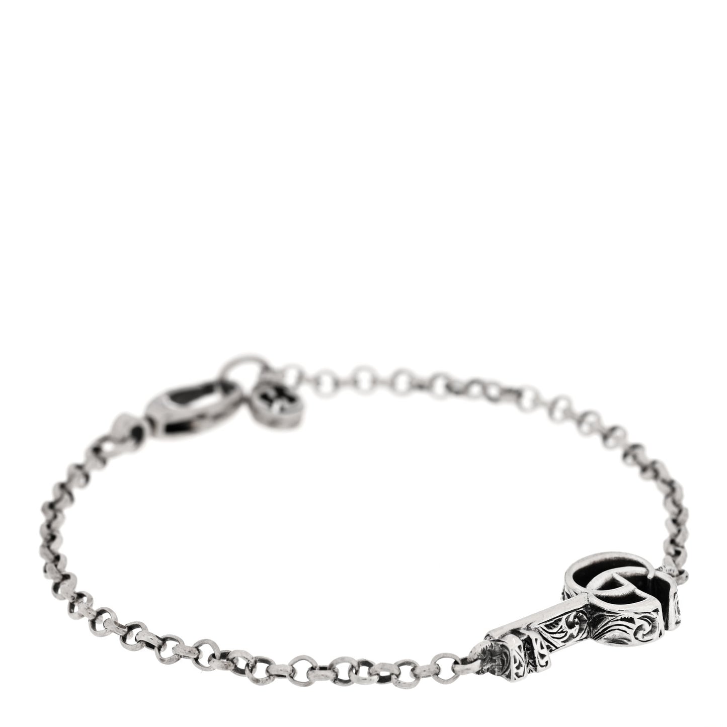 Sterling Silver Double G Key Bracelet