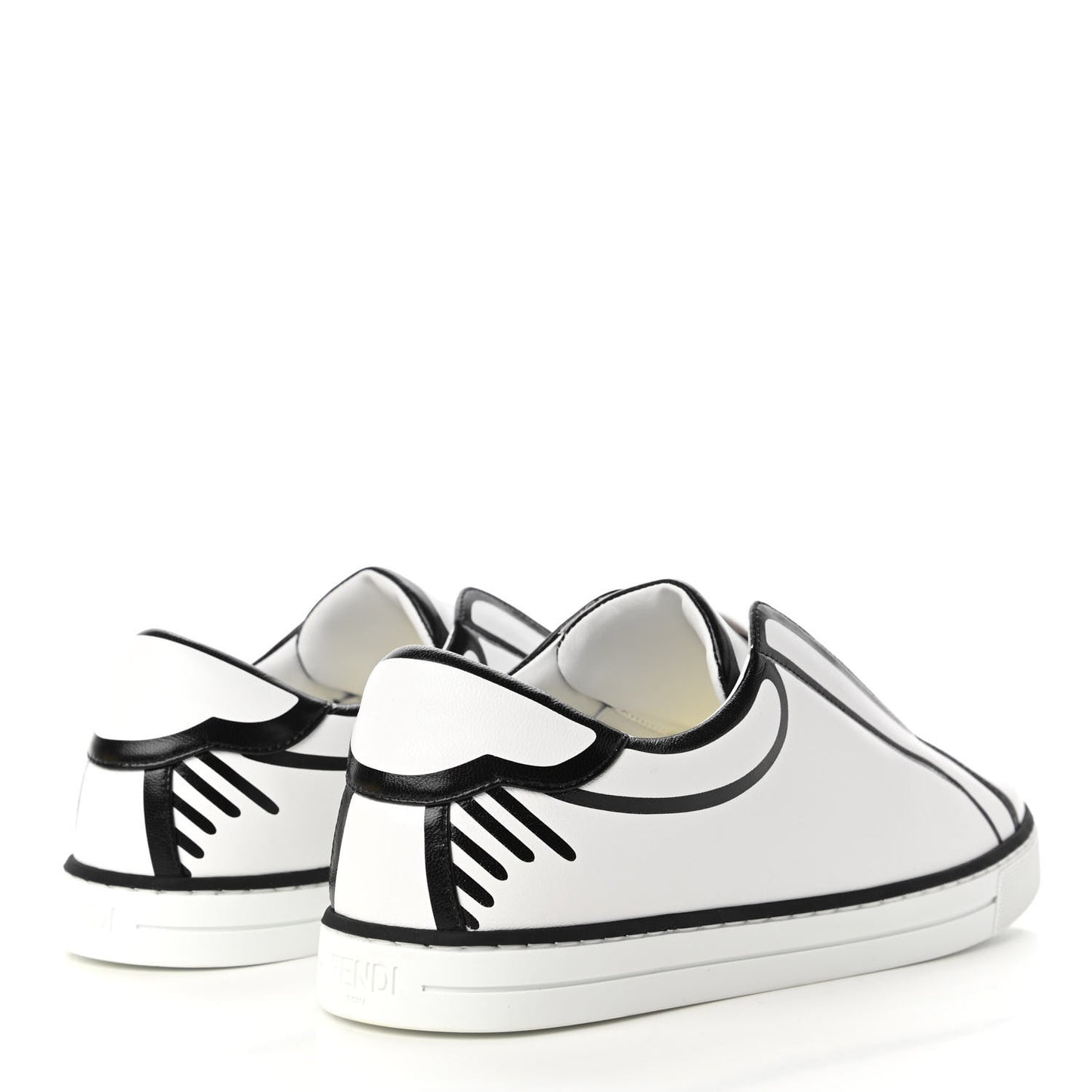 X JOSHUA VIDES Nappa Rockoclick Slip On Sneakers 36 Snow White Black