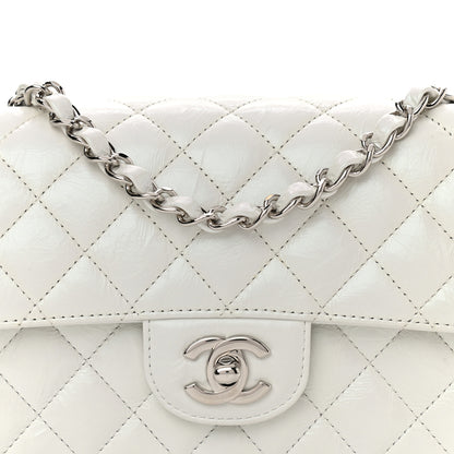 Chanel Iridescent Crumpled Calfskin Quilted Mini Rectangular Flap White 8 of 12