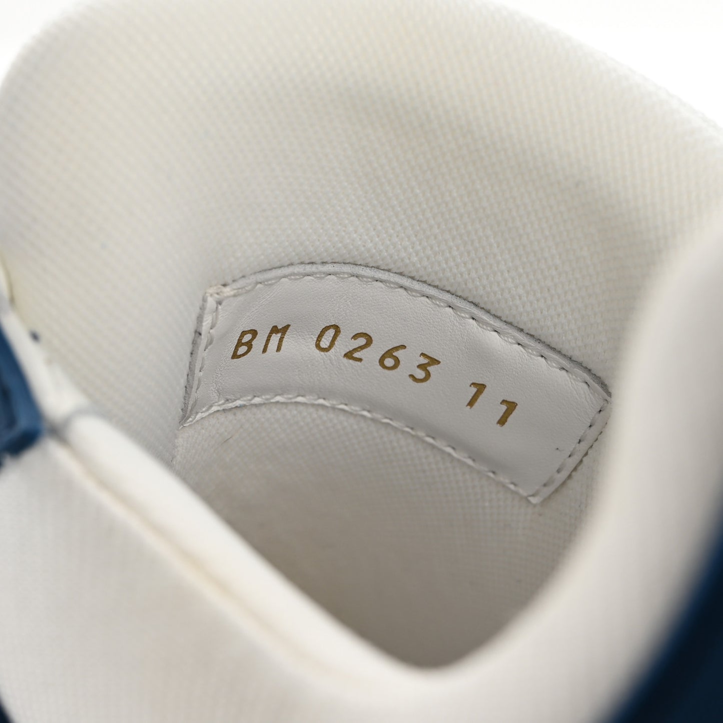 Calfskin Embossed Monogram Denim Mens LV Trainer Sneakers 11 Blue