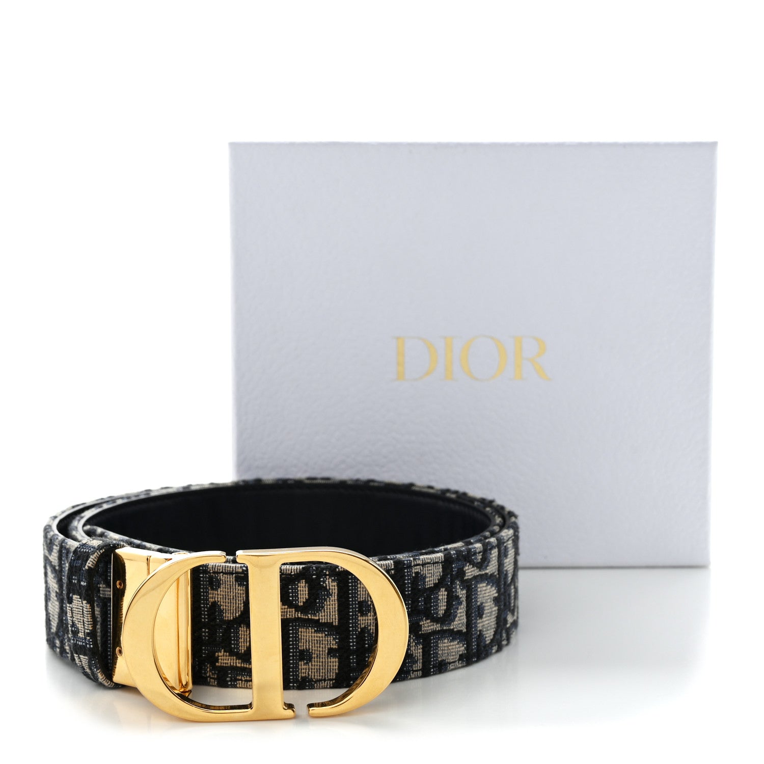 Christian Dior Oblique 30 Montaigne 35mm Belt 85 34 Blue 7 of 7