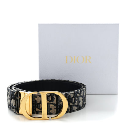 Christian Dior Oblique 30 Montaigne 35mm Belt 85 34 Blue 7 of 7