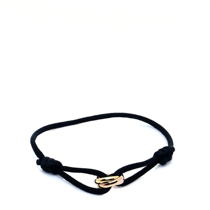 Cartier 18K Pink Yellow White Gold Trinity Adjustable Cord Bracelet Black 1 of 7