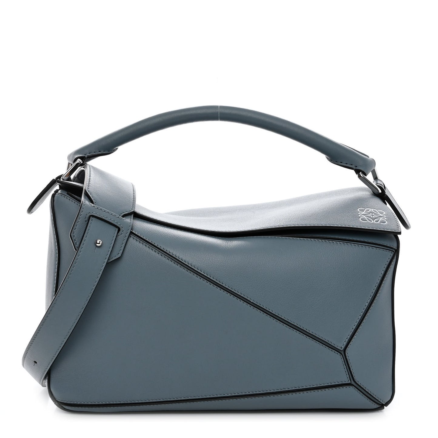Calfskin Medium Puzzle Bag Stone Blue