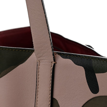 Valentino Garavani Nappa Canvas Camo Medium Rockstud Soft Tote Water Rose 11 of 16