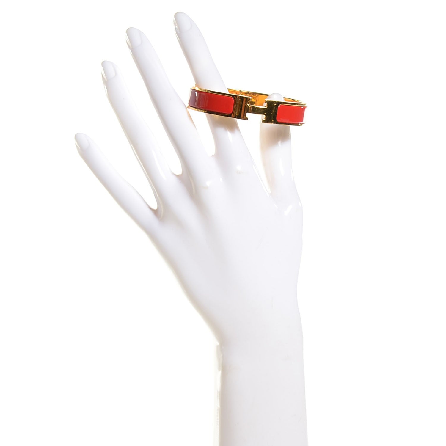 Hermes Narrow Enamel Clic Clac H Bracelet Capucine 2 of 6