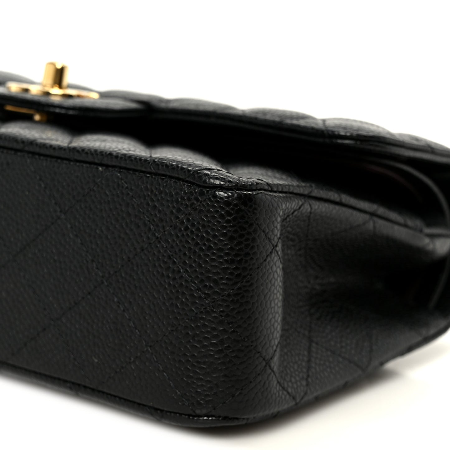 Caviar Quilted Small Double Flap Black