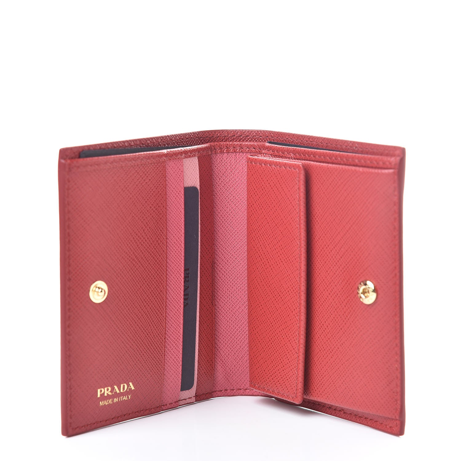 Prada Saffiano Metal Flap Wallet Fuoco Petalo 5 of 9