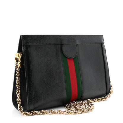 Gucci Calfskin GG Web Small Ophidia Chain Shoulder Bag Black 3 of 10