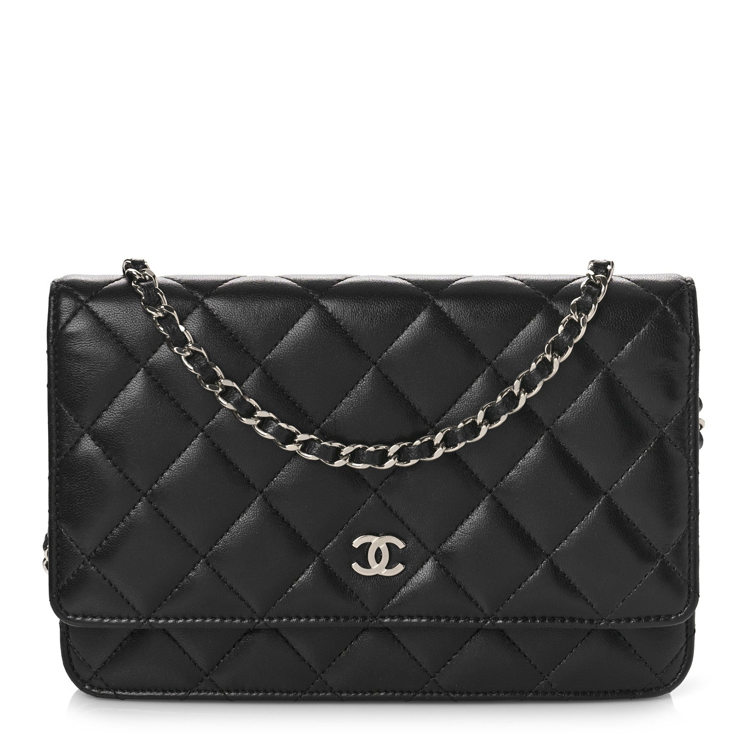 Chanel Lambskin Quilted Wallet On Chain WOC Black 1 of 11