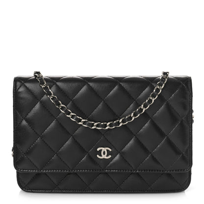 Chanel Lambskin Quilted Wallet On Chain WOC Black 1 of 11
